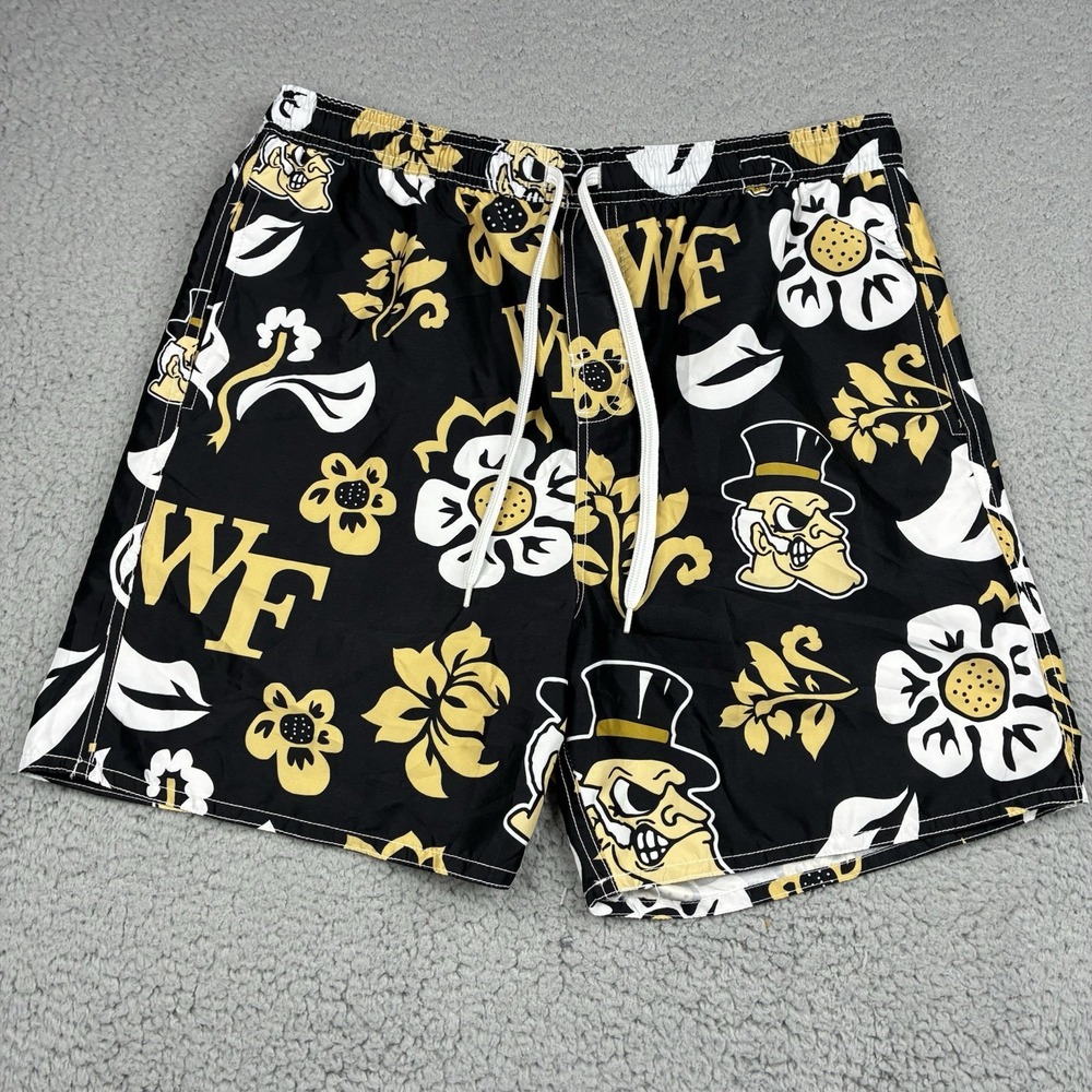 Wes & Willy Wake Forest Demon Deacons Swim Trunks Men's XL Floral Mesh Lined